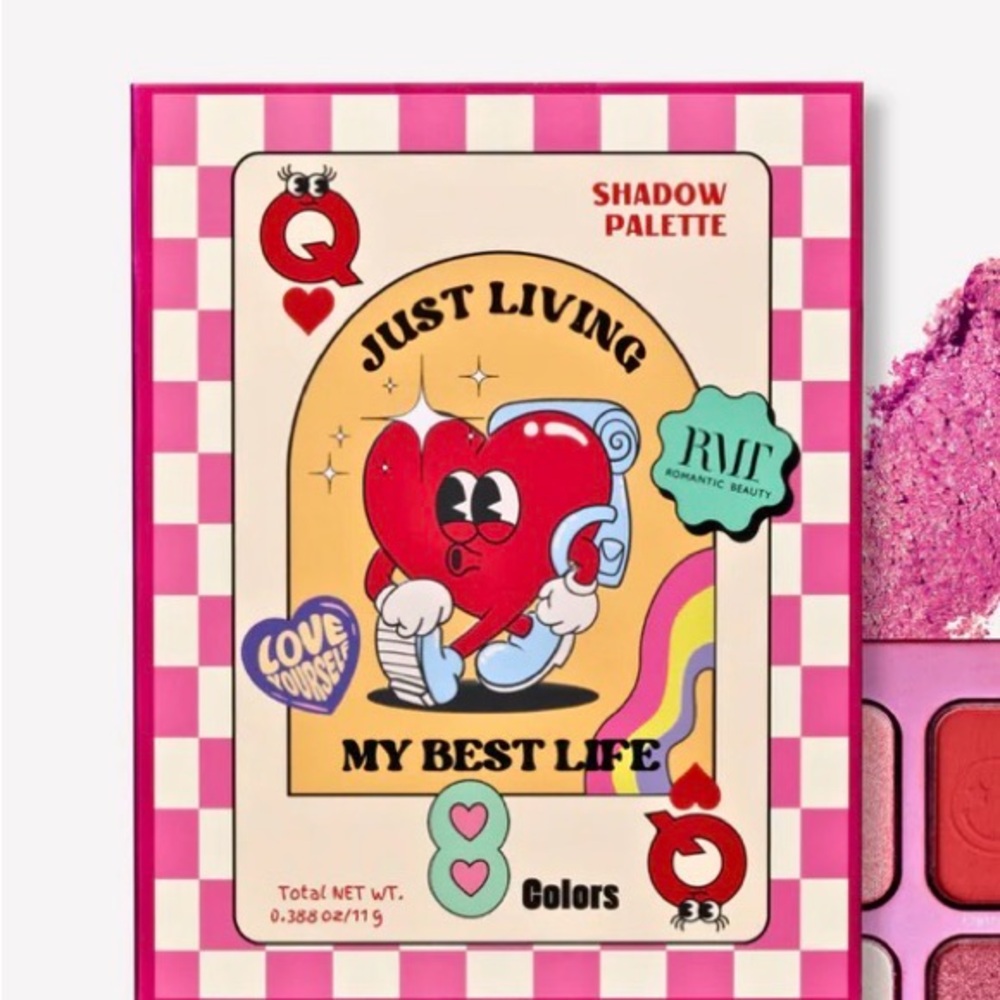 Romantic Beauty Just Living My Best Life Eyeshadow Palette with Bold Colors, New